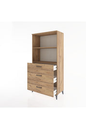 Hyperion Dolap 2 Raflı 3 Çekmeceli 88x44x182 Çam-Çam