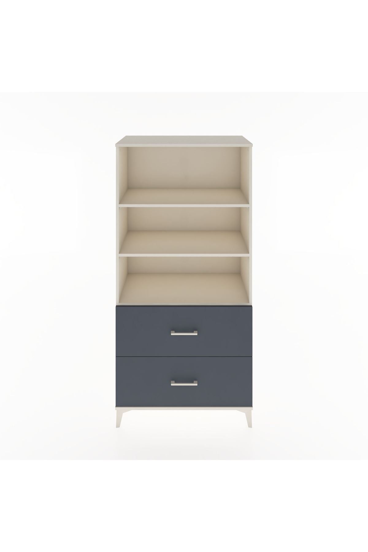 Hyperion Dolap 3 Raflı 2 Çekmeceli 88x44x182 Aytaşı-Antrasit