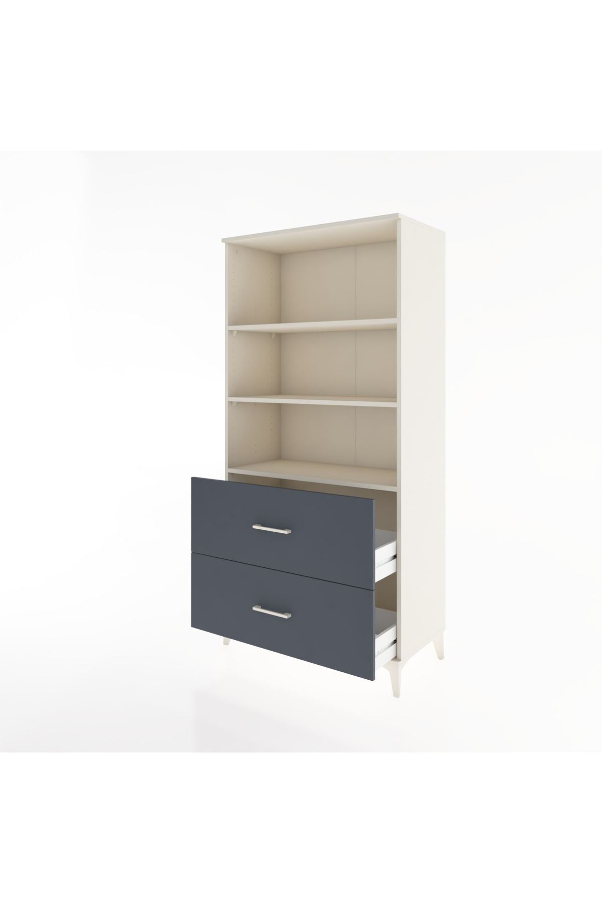 Hyperion Dolap 3 Raflı 2 Çekmeceli 88x44x182 Aytaşı-Antrasit