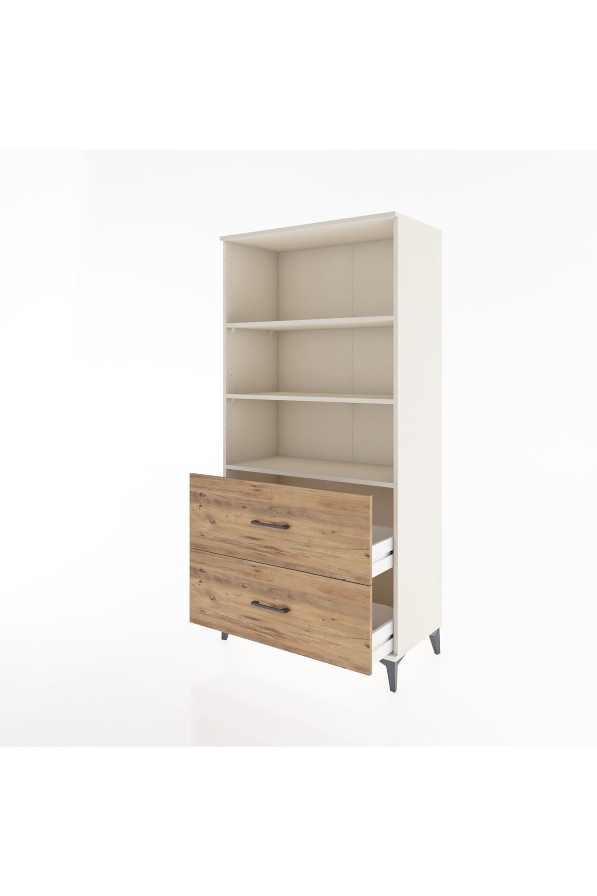 Hyperion Dolap 3 Raflı 2 Çekmeceli 88x44x182 Aytaşı-Çam