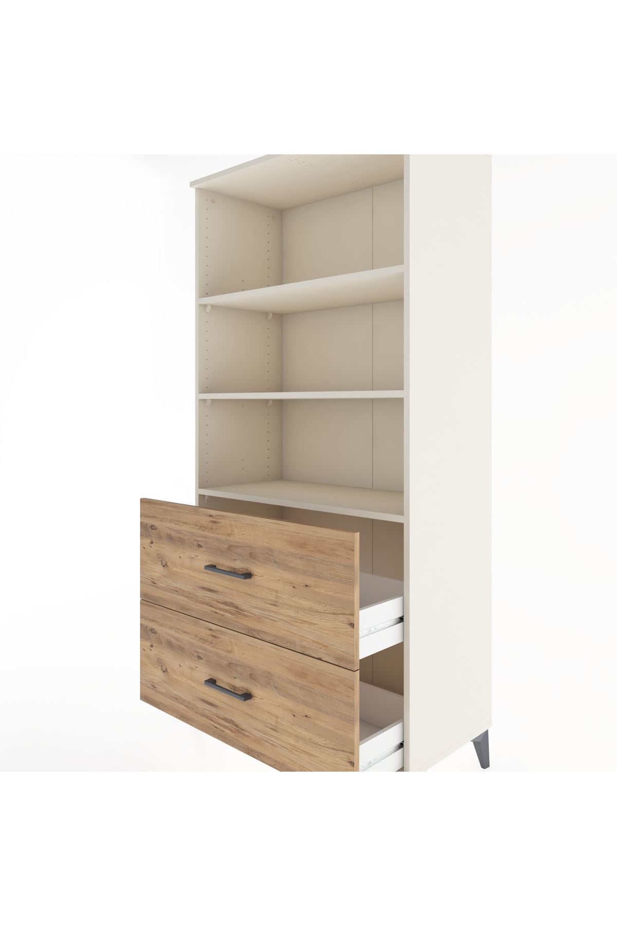 Hyperion Dolap 3 Raflı 2 Çekmeceli 88x44x182 Aytaşı-Çam