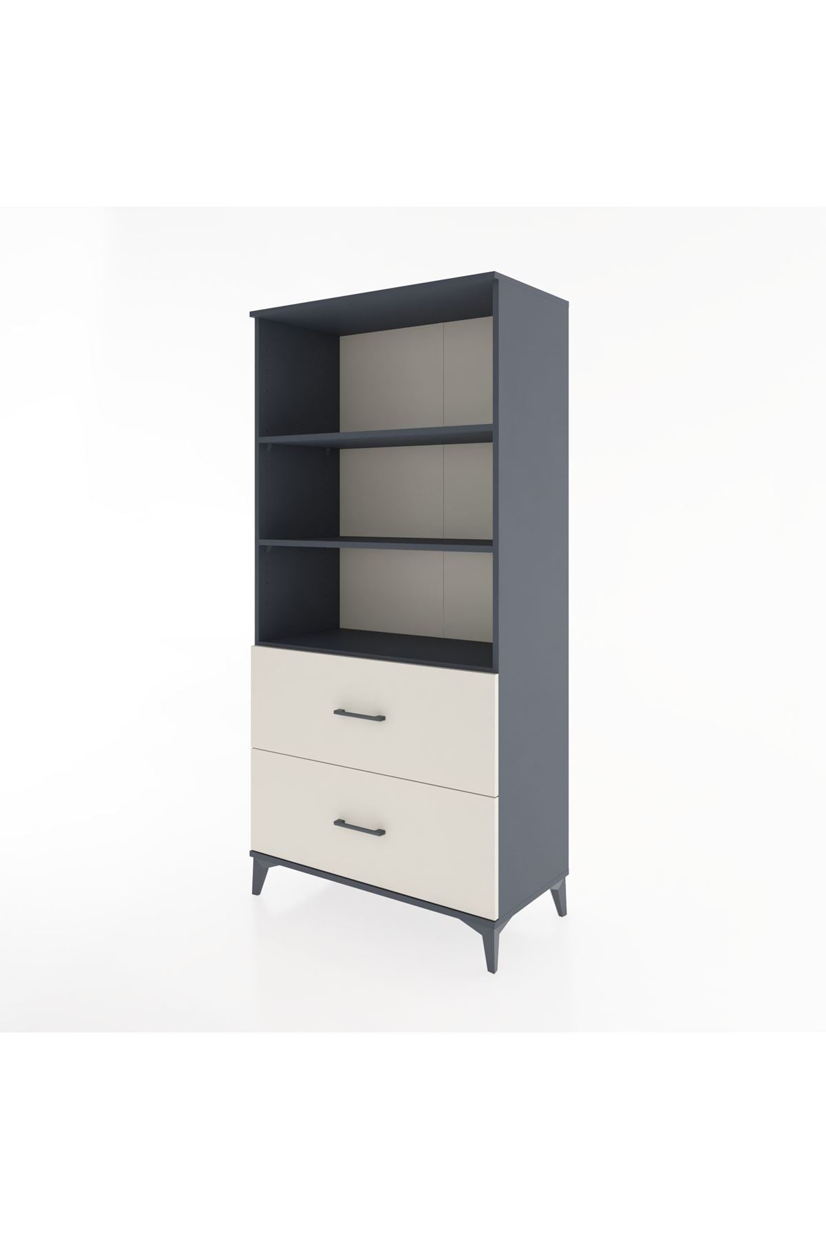 Hyperion Dolap 3 Raflı 2 Çekmeceli 88x44x182 Antrasit-Aytaşı