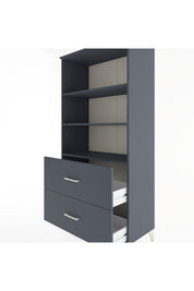 Hyperion Dolap 3 Raflı 2 Çekmeceli 88x44x182 Antrasit-Antrasit