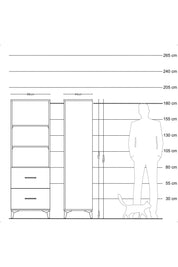 Hyperion Dolap 3 Raflı 2 Çekmeceli 88x44x182 Çam-Aytaşı