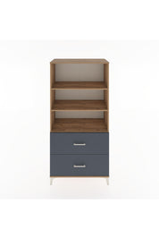 Hyperion Dolap 3 Raflı 2 Çekmeceli 88x44x182 Çam-Antrasit