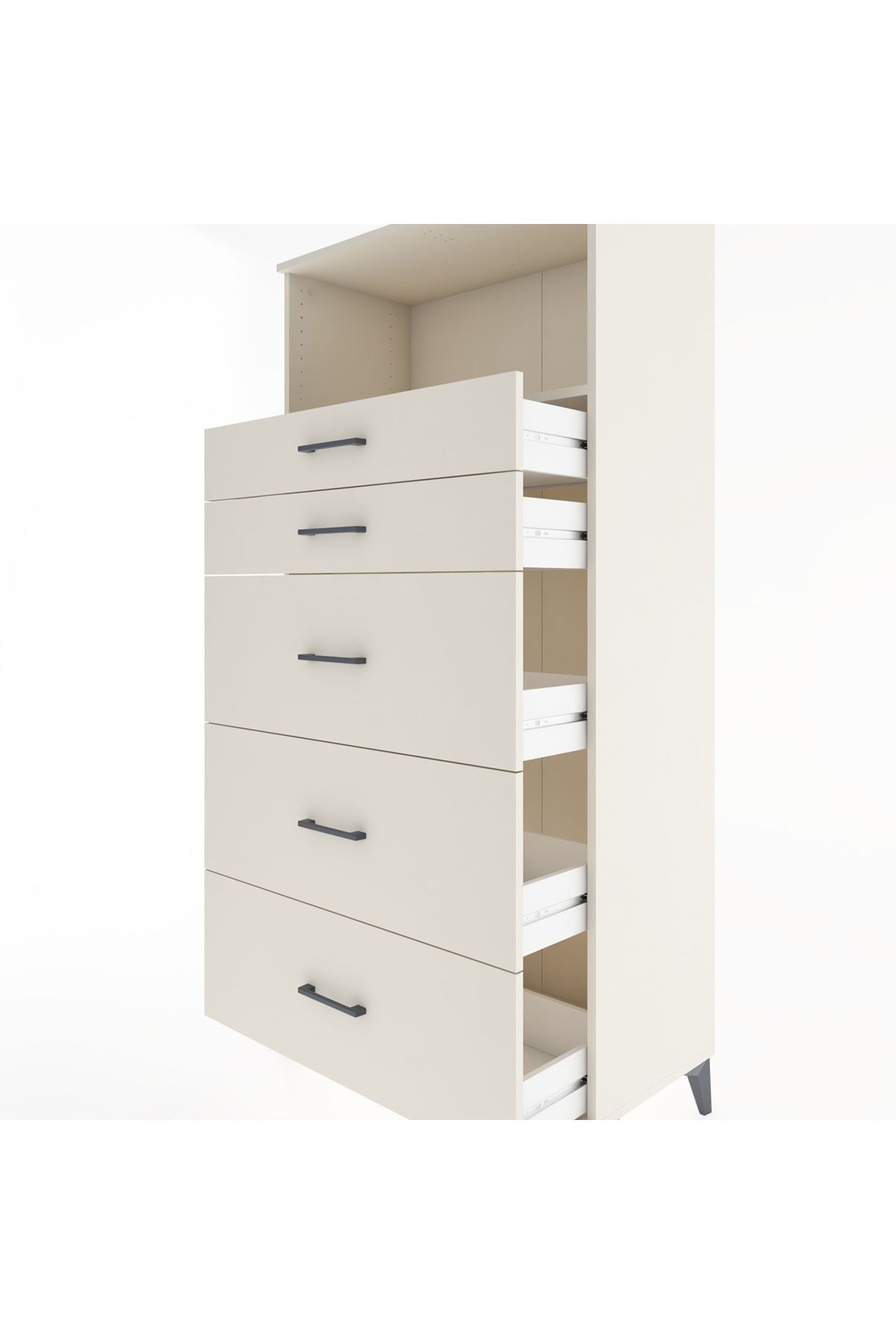 Hyperion Dolap Tek Raflı 5 Çekmeceli 88x44x182 - S57M050V1B