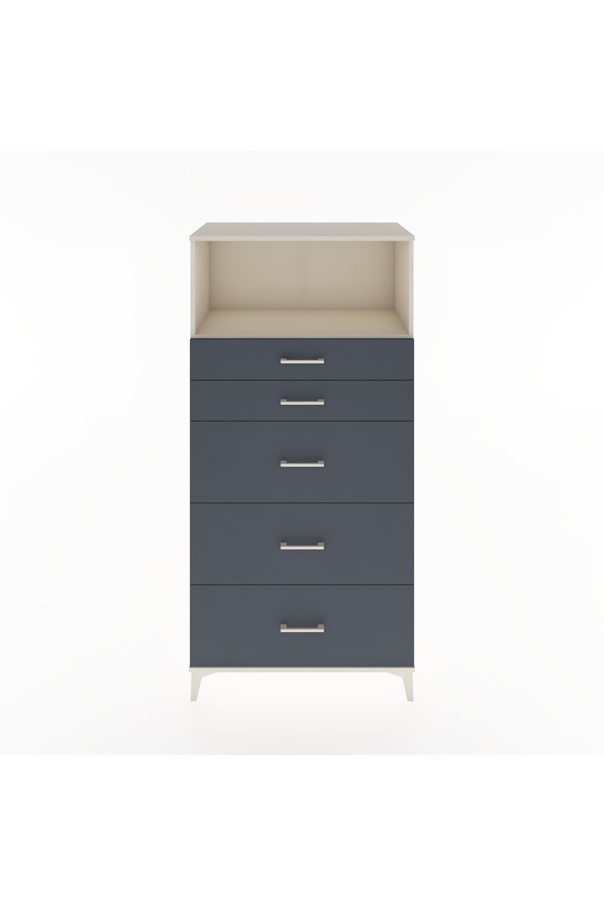 Hyperion Dolap Tek Raflı 5 Çekmeceli 88x44x182 - S57M050V2B