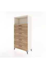 Hyperion Dolap Tek Raflı 5 Çekmeceli 88x44x182 - S57M050V3B
