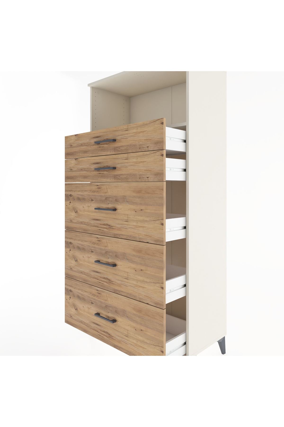 Hyperion Dolap Tek Raflı 5 Çekmeceli 88x44x182 - S57M050V3B