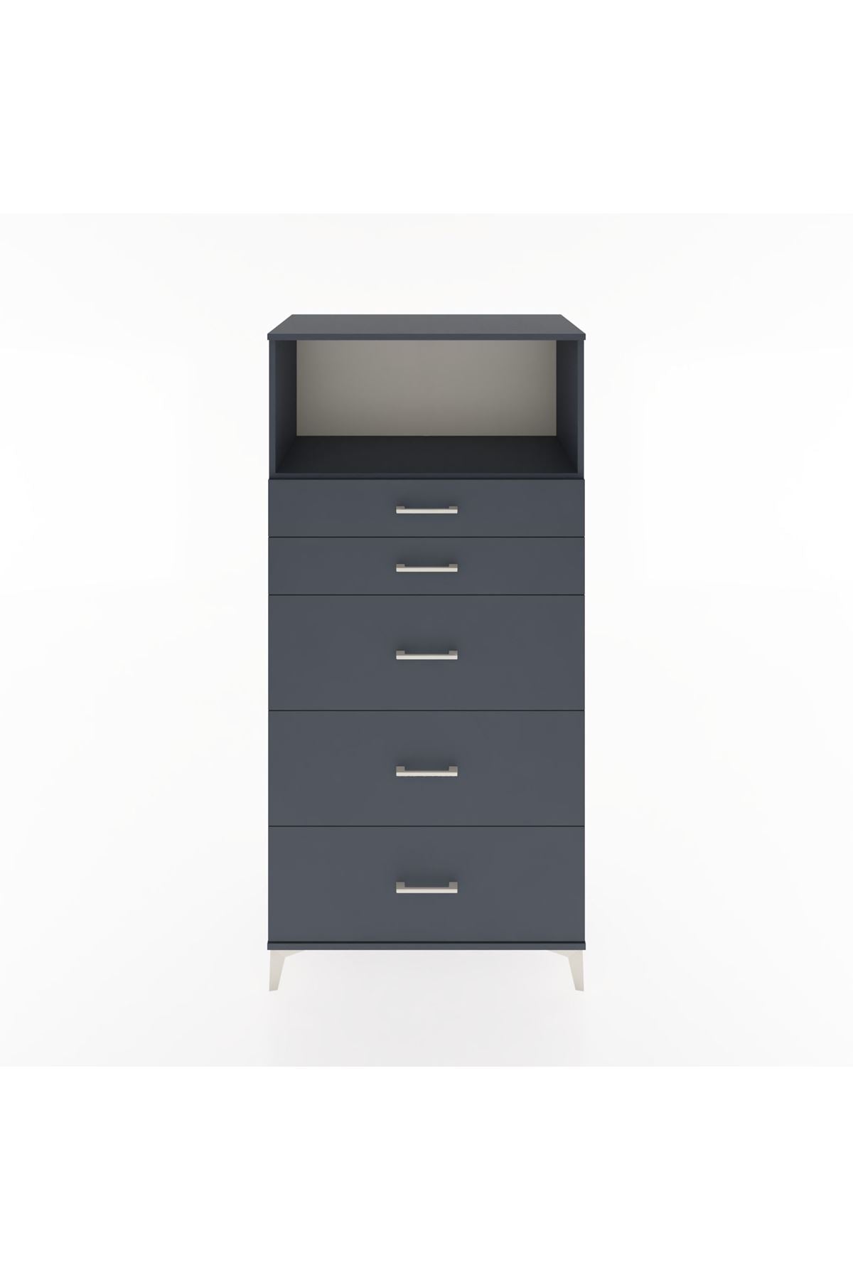 Hyperion Dolap Tek Raflı 5 Çekmeceli 88x44x182 - S57M050V5B