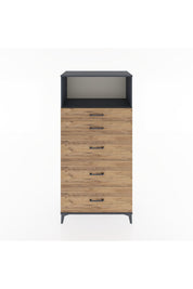 Hyperion Dolap Tek Raflı 5 Çekmeceli 88x44x182 - S57M050V6B