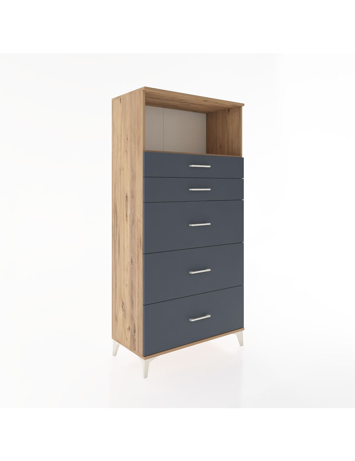 Hyperion Dolap Tek Raflı 5 Çekmeceli 88x44x182 - S57M050V8B