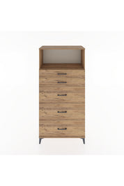 Hyperion Dolap Tek Raflı 5 Çekmeceli 88x44x182 - S57M050V9B