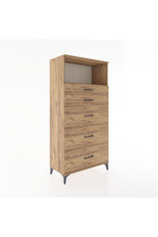 Hyperion Dolap Tek Raflı 5 Çekmeceli 88x44x182 - S57M050V9B
