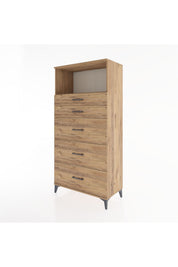 Hyperion Dolap Tek Raflı 5 Çekmeceli 88x44x182 - S57M050V9B