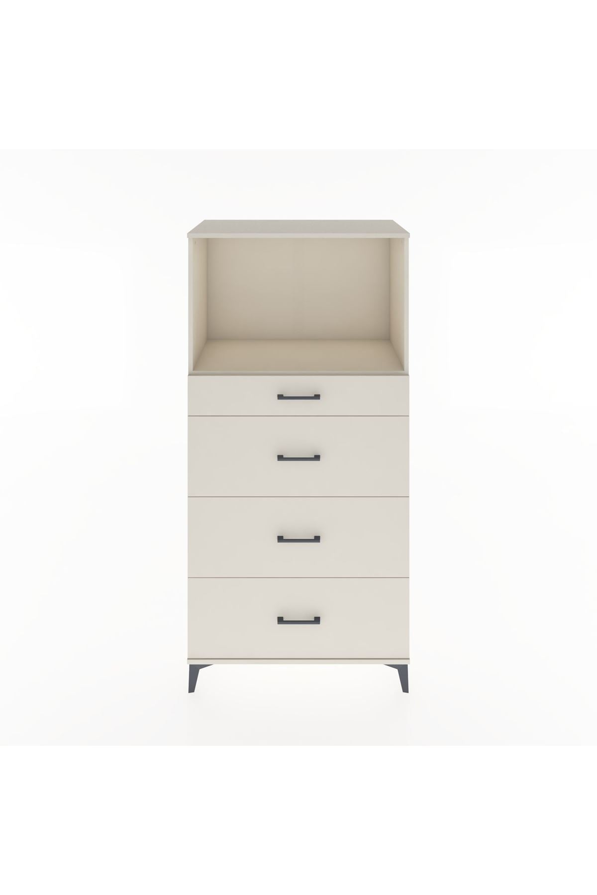 Hyperion Dolap Tek Raflı 4 Çekmeceli 88x44x182 - S57M051V1B