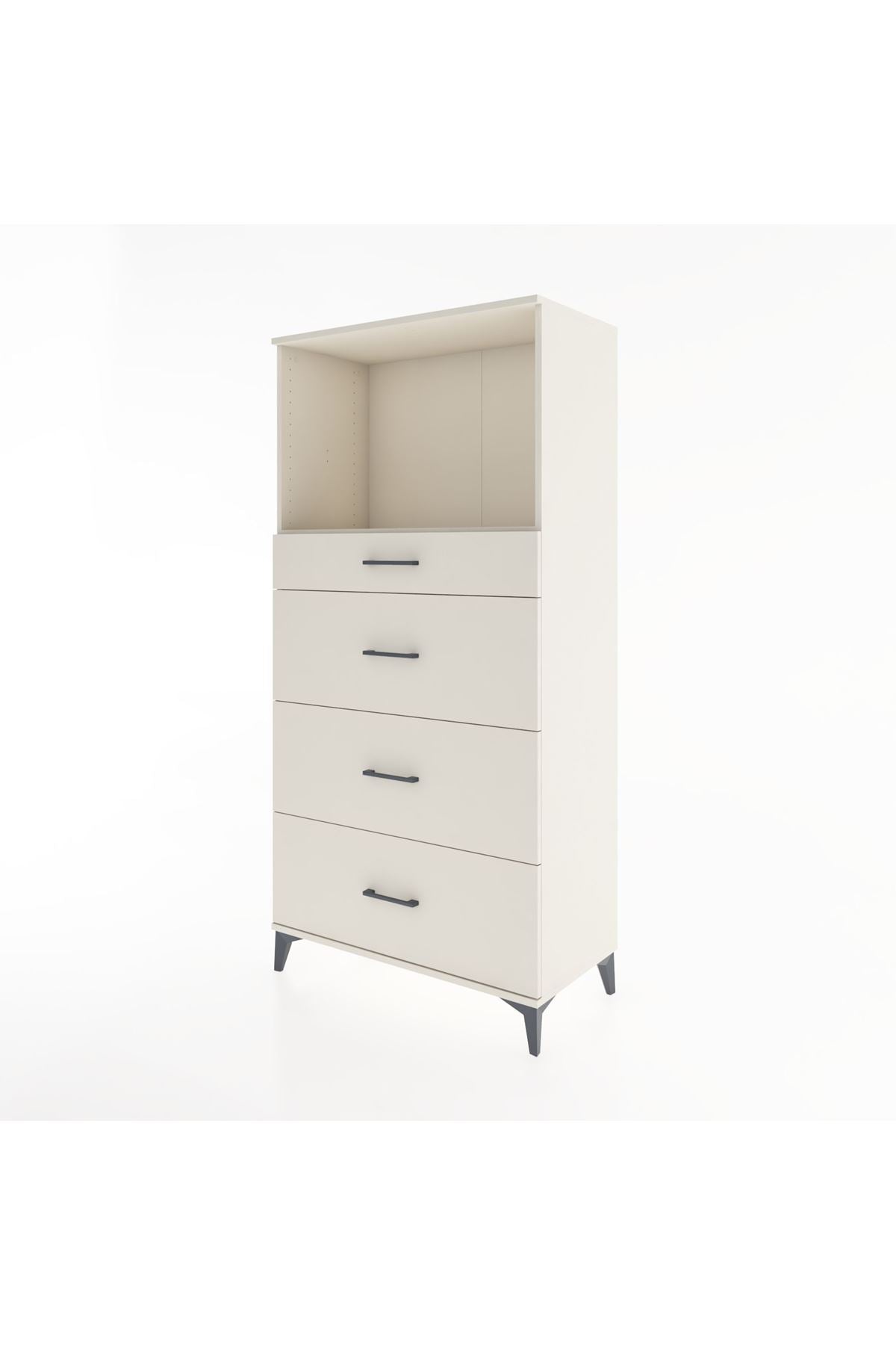 Hyperion Dolap Tek Raflı 4 Çekmeceli 88x44x182 - S57M051V1B
