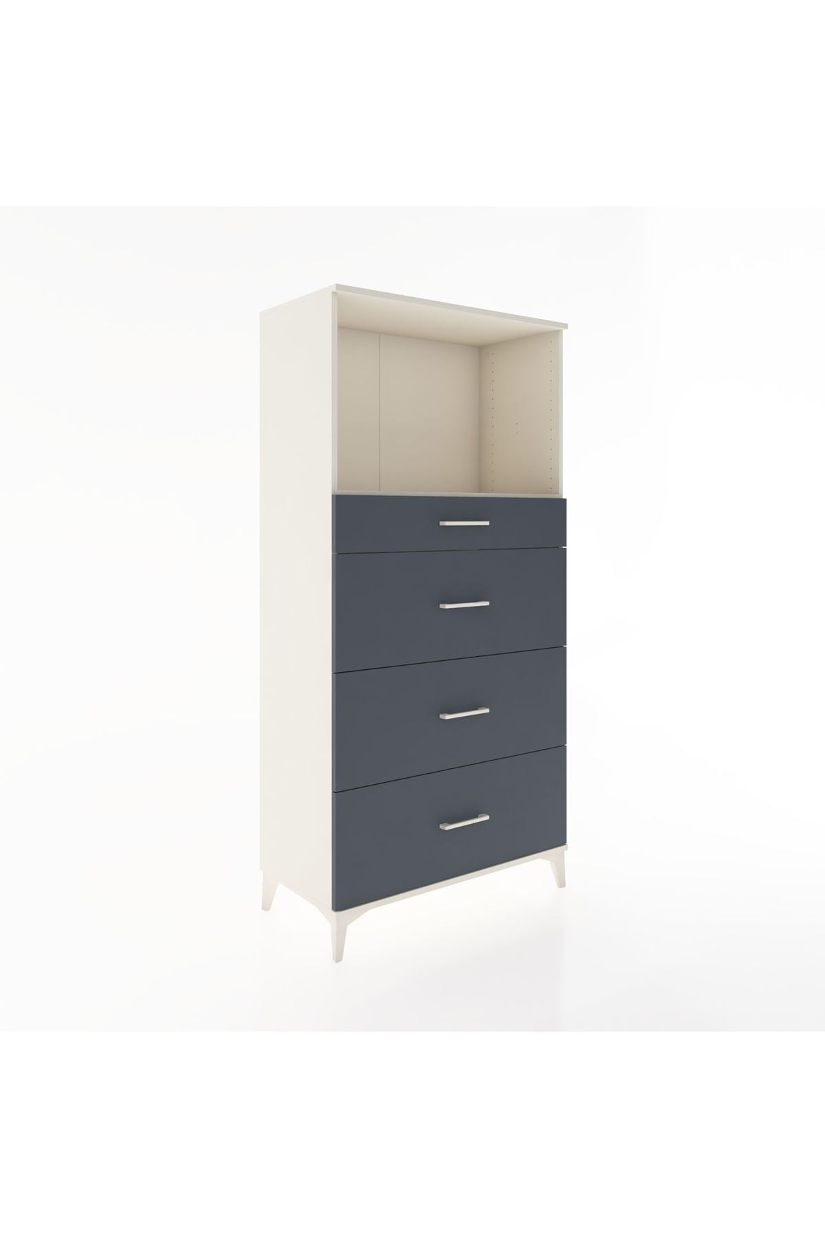 Hyperion Dolap Tek Raflı 4 Çekmeceli 88x44x182 - S57M051V2B