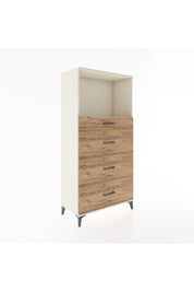 Hyperion Dolap Tek Raflı 4 Çekmeceli 88x44x182 - S57M051V3B