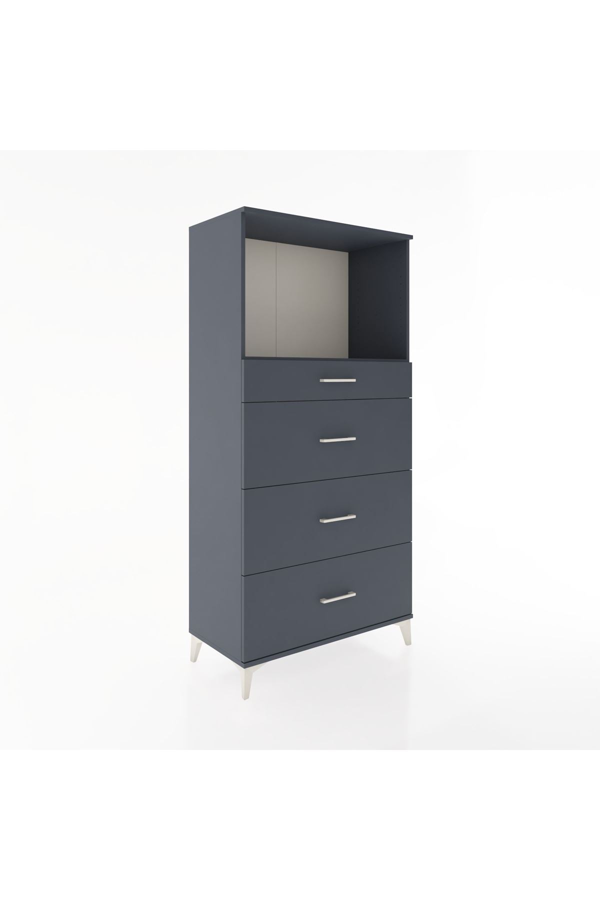Hyperion Dolap Tek Raflı 4 Çekmeceli 88x44x182 - S57M051V5B