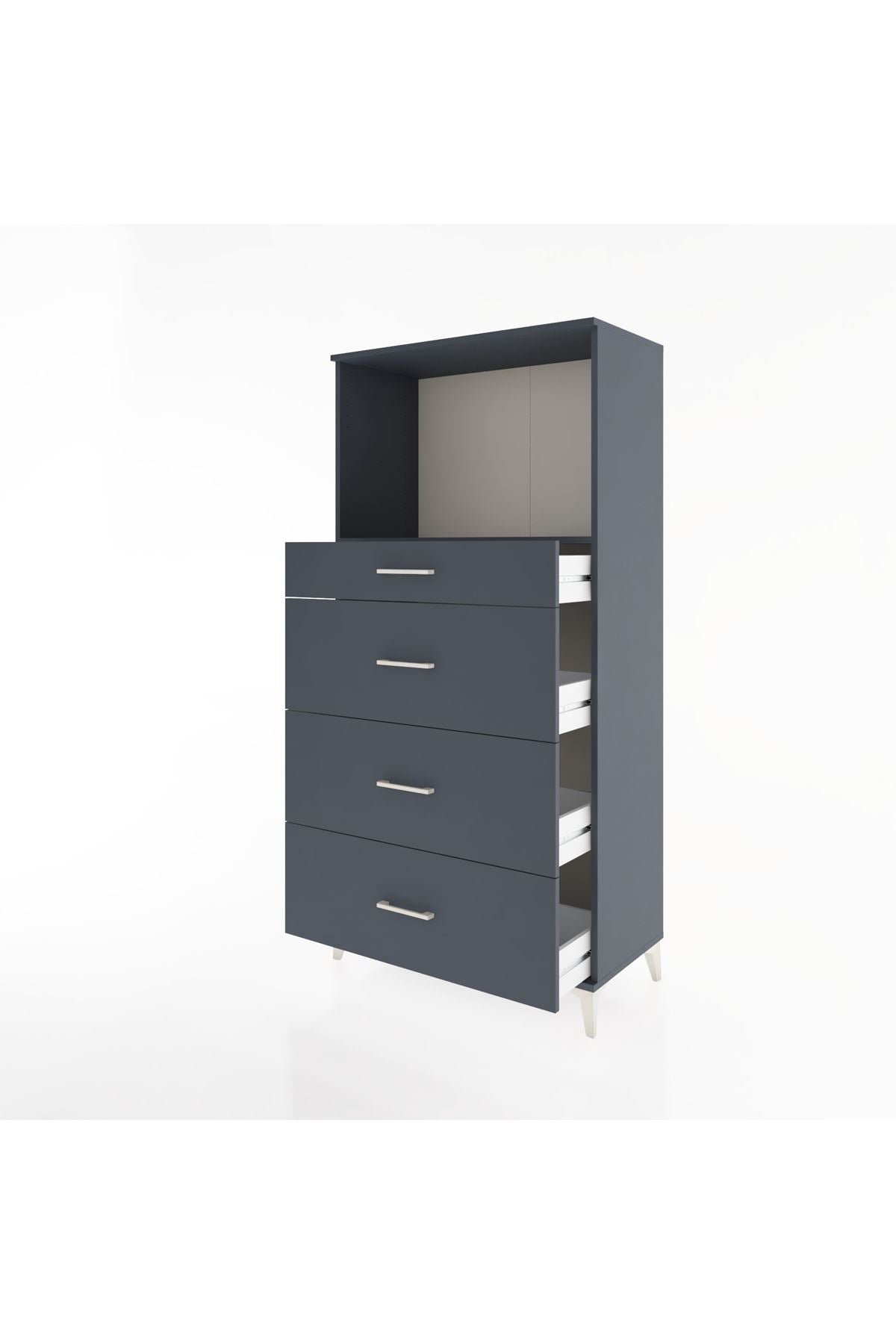 Hyperion Dolap Tek Raflı 4 Çekmeceli 88x44x182 - S57M051V5B
