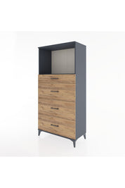 Hyperion Dolap Tek Raflı 4 Çekmeceli 88x44x182 - S57M051V6B