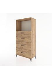 Hyperion Dolap Tek Raflı 4 Çekmeceli 88x44x182 - S57M051V9B