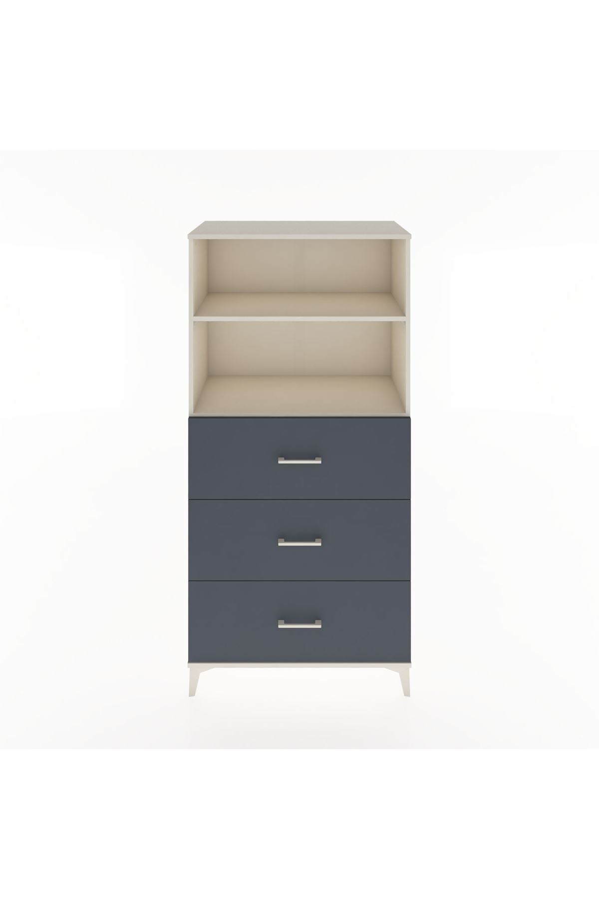 Hyperion Dolap 2 Raflı 3 Çekmeceli 88x44x182 Aytaşı-Antrasit