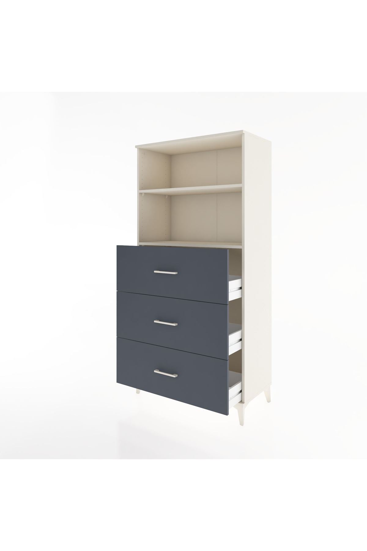 Hyperion Dolap 2 Raflı 3 Çekmeceli 88x44x182 Aytaşı-Antrasit