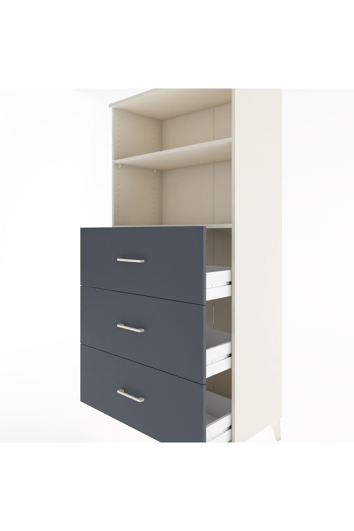 Hyperion Dolap 2 Raflı 3 Çekmeceli 88x44x182 Aytaşı-Antrasit