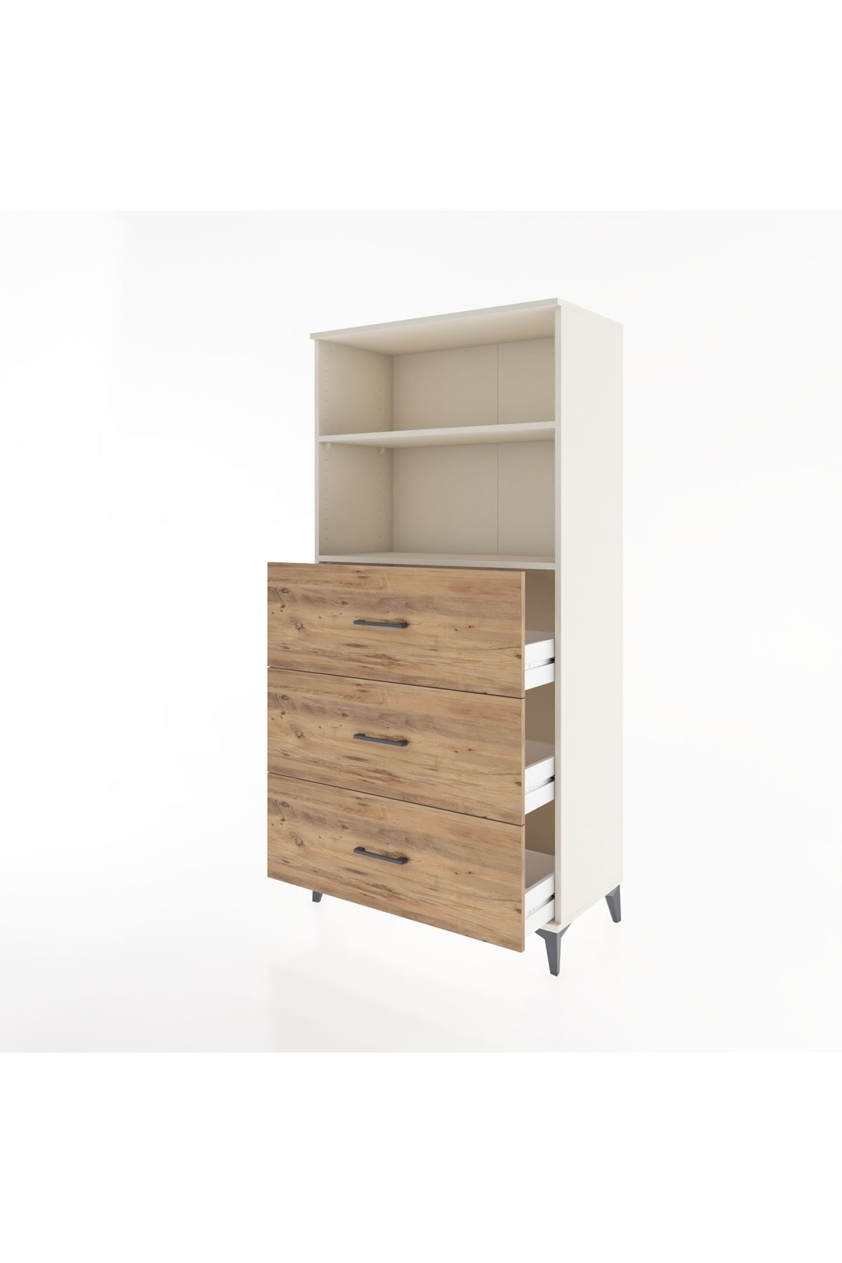 Hyperion Dolap 2 Raflı 3 Çekmeceli 88x44x182 Aytaşı-Çam