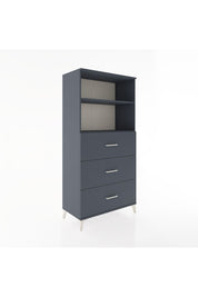 Hyperion Dolap 2 Raflı 3 Çekmeceli 88x44x182 Antrasit-Antrasit