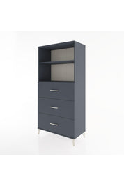 Hyperion Dolap 2 Raflı 3 Çekmeceli 88x44x182 Antrasit-Antrasit