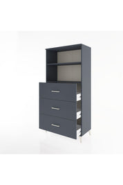 Hyperion Dolap 2 Raflı 3 Çekmeceli 88x44x182 Antrasit-Antrasit