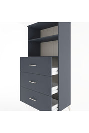 Hyperion Dolap 2 Raflı 3 Çekmeceli 88x44x182 Antrasit-Antrasit