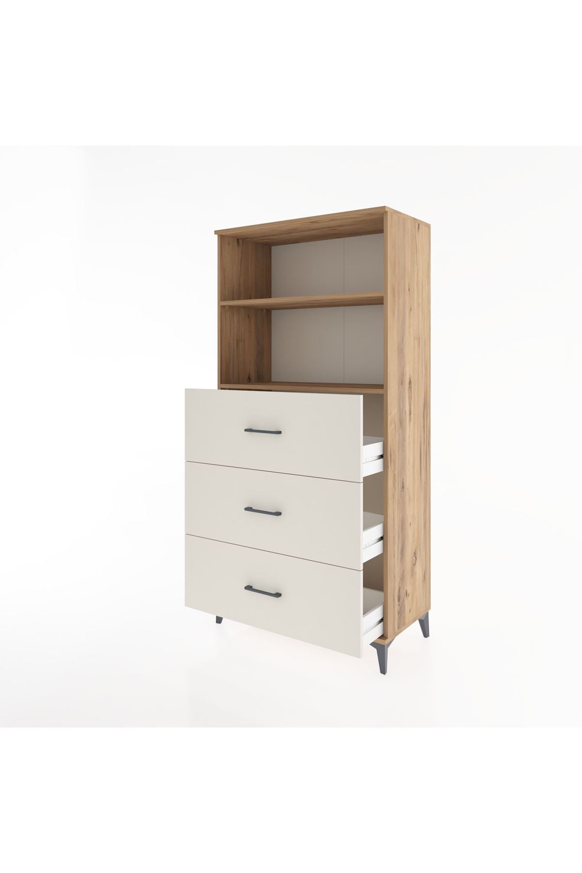 Hyperion Dolap 2 Raflı 3 Çekmeceli 88x44x182 Çam-Aytaşı