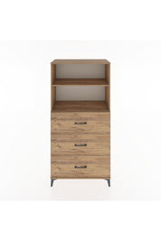 Hyperion Dolap 2 Raflı 3 Çekmeceli 88x44x182 Çam-Çam