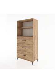 Hyperion Dolap 2 Raflı 3 Çekmeceli 88x44x182 Çam-Çam