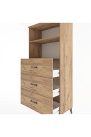 Hyperion Dolap 2 Raflı 3 Çekmeceli 88x44x182 Çam-Çam