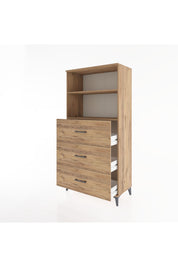Hyperion Dolap 2 Raflı 3 Çekmeceli 88x44x182 Çam-Çam