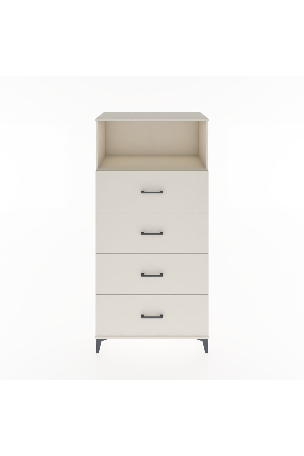 Hyperion Dolap Tek Raflı 4 Çekmeceli 88x44x182 - S57M053V1B