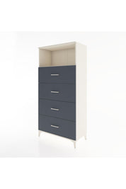 Hyperion Dolap Tek Raflı 4 Çekmeceli 88x44x182 - S57M053V2B