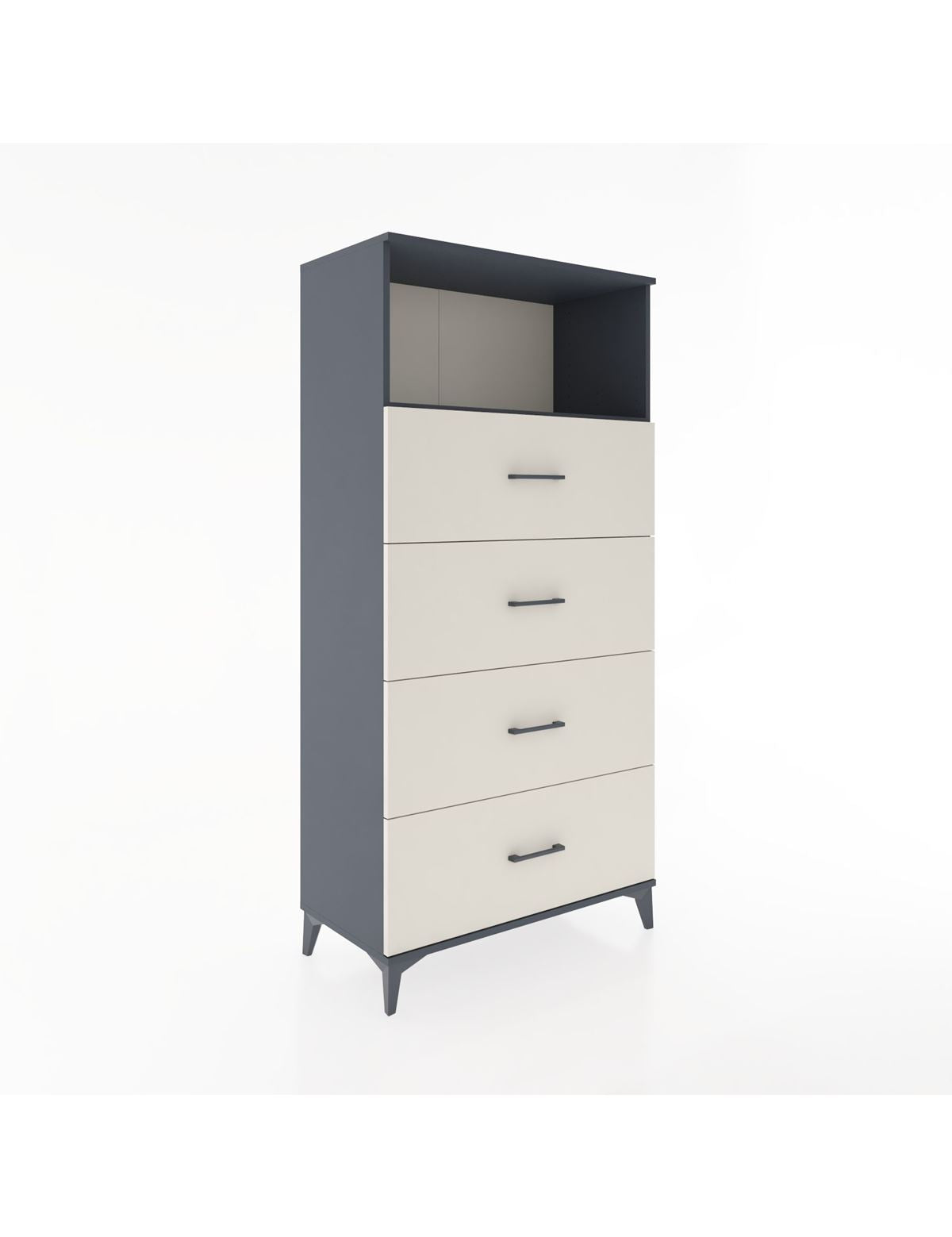 Hyperion Dolap Tek Raflı 4 Çekmeceli 88x44x182 - S57M053V4B