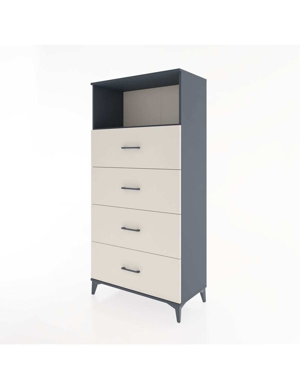 Hyperion Dolap Tek Raflı 4 Çekmeceli 88x44x182 - S57M053V4B