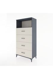 Hyperion Dolap Tek Raflı 4 Çekmeceli 88x44x182 - S57M053V4B