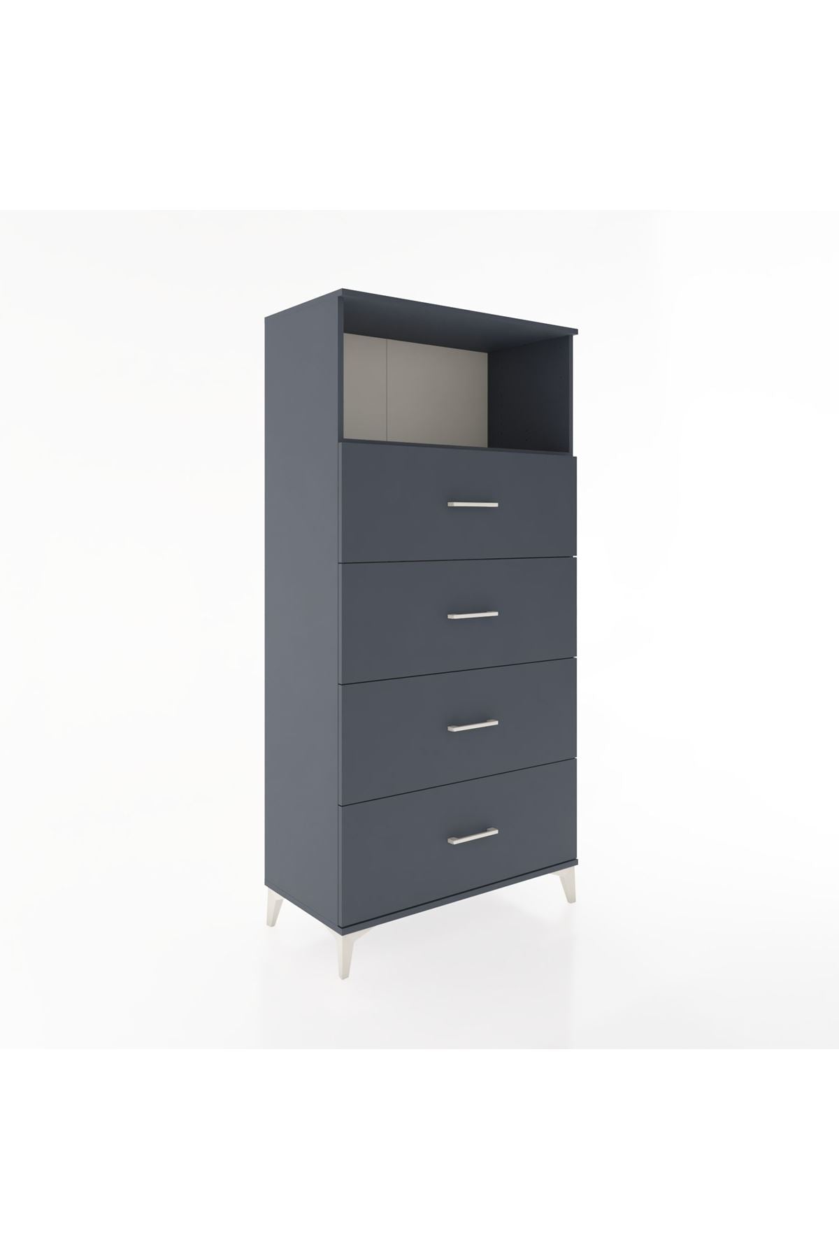 Hyperion Dolap Tek Raflı 4 Çekmeceli 88x44x182 - S57M053V5B