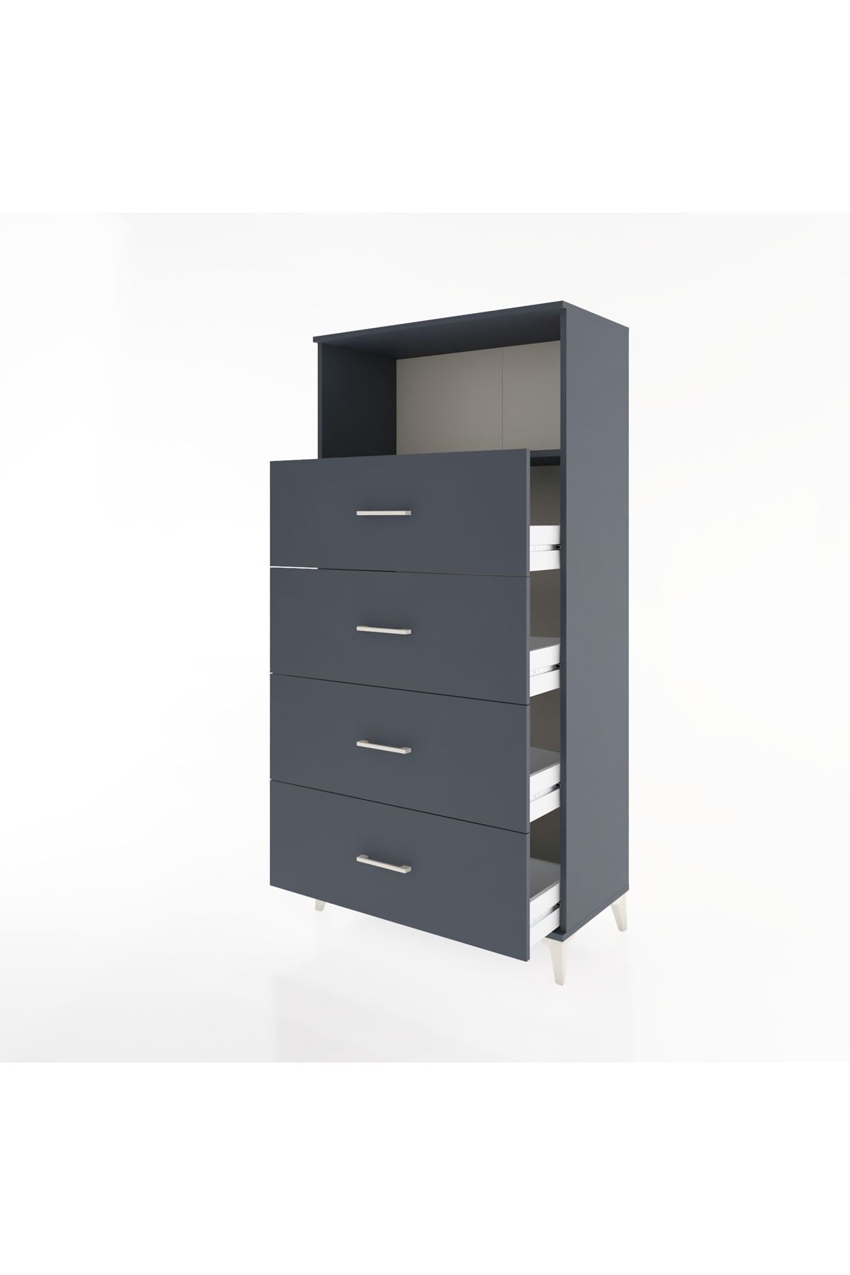 Hyperion Dolap Tek Raflı 4 Çekmeceli 88x44x182 - S57M053V5B