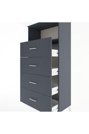 Hyperion Dolap Tek Raflı 4 Çekmeceli 88x44x182 - S57M053V5B