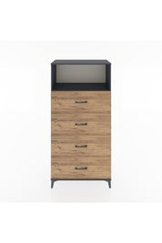 Hyperion Dolap Tek Raflı 4 Çekmeceli 88x44x182 - S57M053V6B
