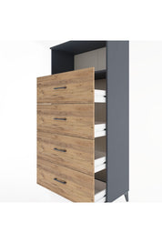 Hyperion Dolap Tek Raflı 4 Çekmeceli 88x44x182 - S57M053V6B
